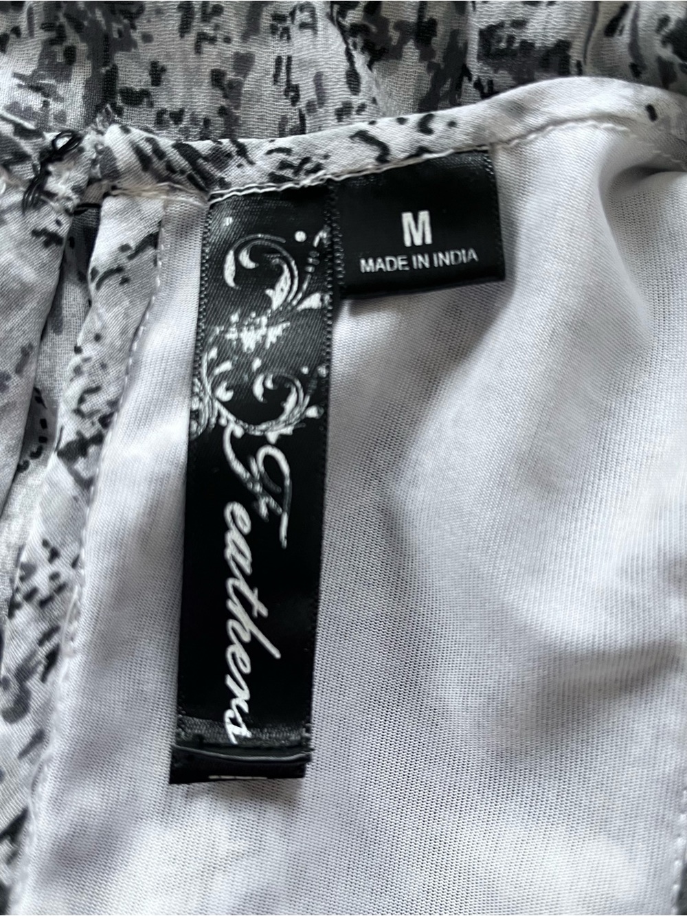 Feathers Black & White Sleeveless Midi Dress with Asymmetrical Hem Women Size M - Picture 8 of 9